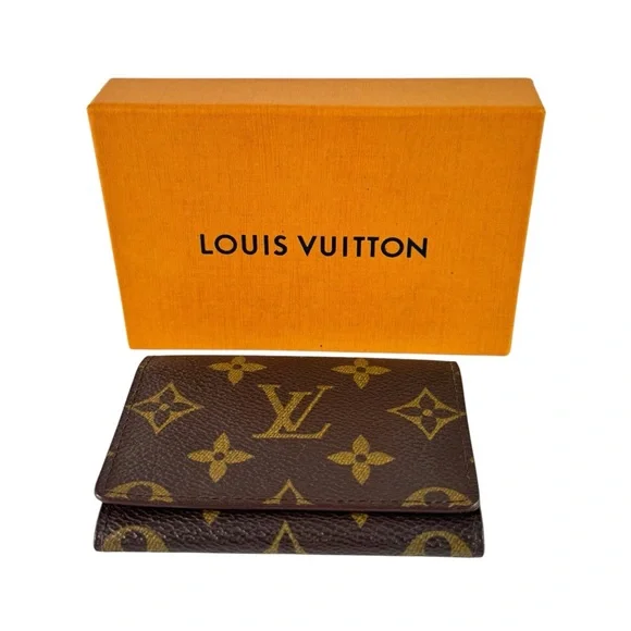 LOUIS VUITTON M62920 Enveloppe Cartes Visite Brown Monogram Made in Spain - Picture 1 of 13